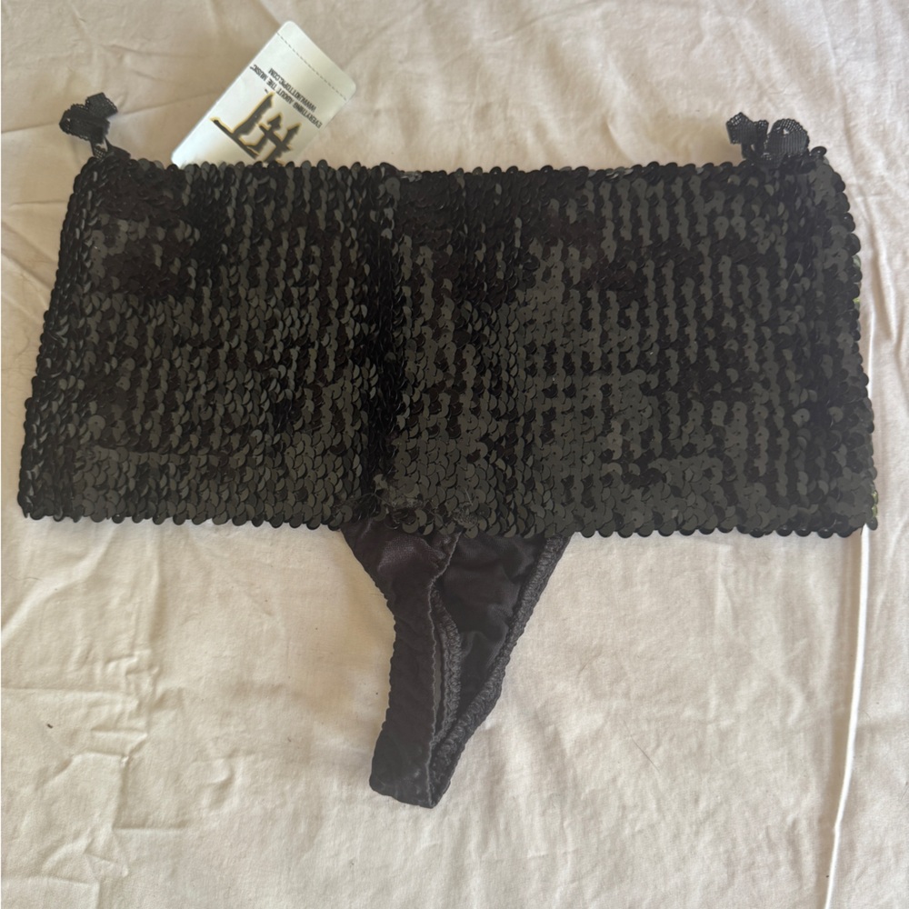Hot Topic Black Sequin Hot Short Thong